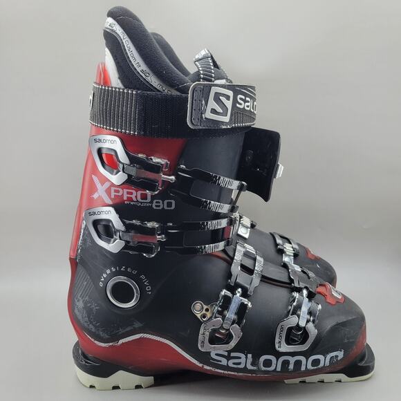 Salomon X Pro 80 Energyzer Ski Boots Men's 27.5, 9.5 US Black Red Snowboard Shoe